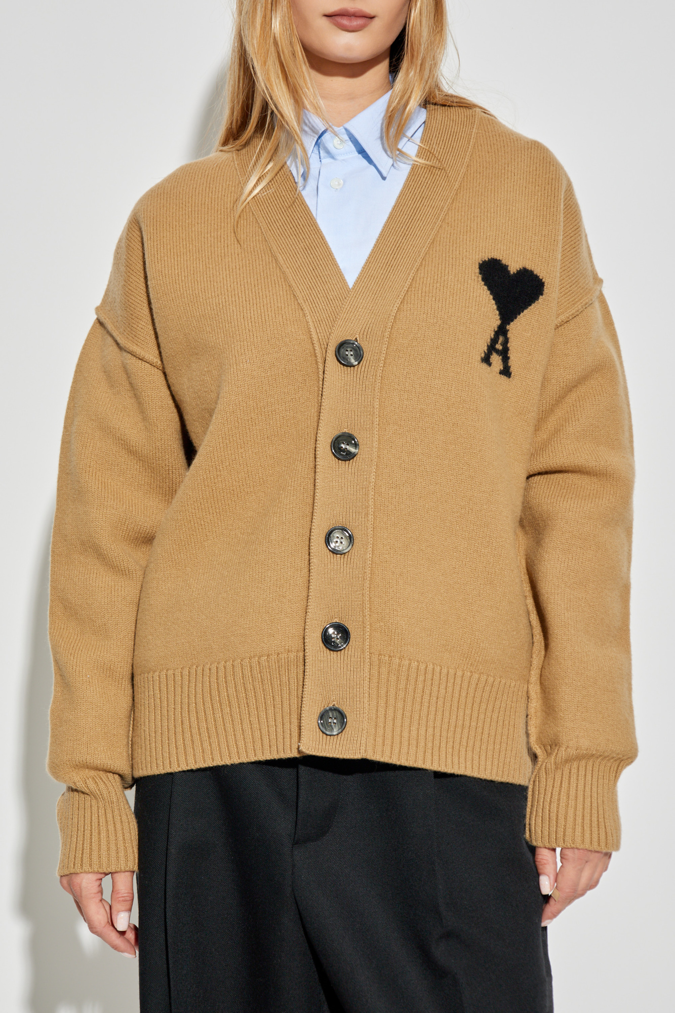 Brown Wool cardigan Ami Alexandre Mattiussi - Vitkac AS